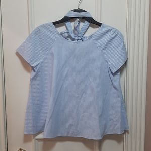 🛍NWOT Zara blue and white striped shirt